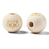 Unfinished Natural Wood European Beads WOOD-S045-147-4