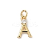 Brass Micro Pave Clear Cubic Zirconia Charms KK-A273-01G-2