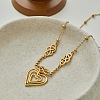 Valentine's Day 304 Stainless Steel Chinese Knot Heart Pendant Necklaces for Women WG6D189-01-4