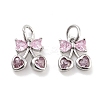 Brass Micro Pave Cubic Zirconia Pendants KK-P271-04P-A-1