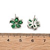 Flower Brass Micro Pave Cubic Zirconia Stud Earrings for Women EJEW-G428-28A-01-6