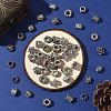 50Pcs 10 Styles Antique Silver Plated Metal Alloy Rhinestone European Beads ALRI-YW0001-29-5
