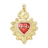 Brass Micro Pave Cubic Zirconia Pendants KK-I379-03G-G-1
