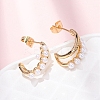 Brass Micro Pave Clear Cubic Zirconia C-Shaped Stud Earringss EJEW-A152-02G-1