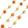 Handmade Synthetic Coral Faceted Round Beaded Chains CHC-F021-01G-08-1