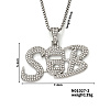 Hip-hop Brand Alloy Crystal Rhinestone SB Letter Pendant Necklaces VA5957-2-1