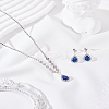 Brass Rhinestone Pendant Necklace & Stud Earring Sets SJEW-LP0001-51A-3
