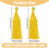 4 Pairs 4 Colors Polyester Tassels Earrings with Seed Beaded EJEW-FI0002-96-9