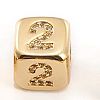 Brass Micro Pave Cubic Zirconia Beads ZIRC-L091-021G-02-1