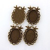 Vintage Tibetan Style Alloy Bird Pendant Cabochon Bezel Settings X-TIBEP-M018-32AB-NF-2
