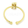 Rack Plating Brass Open Cuff Rings for Women RJEW-F162-02G-R-3