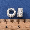 Brass Micro Pave Clear Cubic Zirconia European Beads CU-H003-01S-2