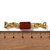 Rack Plating Brass and carnelian Flod Over Clasps KK-B103-06G-3