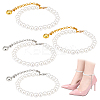 2 Pairs 2 Colors Women's Detachable ABS Plastic Imitation Pearl Beaded Shoe Laces for High Heels FIND-PH0007-46-1