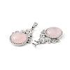 Natural Rose Quartz Pendants G-P498-01P-02-3
