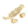 Brass Micro Pave Clear Cubic Zirconia Fold Over Clasps KK-S386-12G-2
