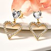 Rack Plating Brass Micro Pave Clear Cubic Zirconia Stud Earrings for Women EJEW-C125-02G-1