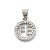 Rack Plating Brass Micro Pave Cubic Zirconia Pendants KK-D359-31P-1