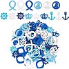 100Pcs 5 Styles Ocean Theme Dyed Wood Pendants WOOD-NB0001-96-1