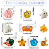 20Pcs 10 Styles Ocean Theme Resin Pendants RESI-SC0006-39-2