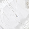 1Pc Alloy Clear Cubic Zirconia Teardrop Pendant Necklaces for Women NJEW-LP0004-14P-3