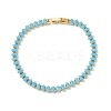 Synthetic Turquoise Tennis Bracelets KK-CBA964F-01G-01-4