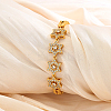 Brass Micro Pave Clear Cubic Zirconia Link Chain Bracelets for Women OO0305-3