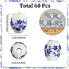 60Pcs Glazed Porcelain Beads PORC-SC0001-29B-2