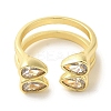 Brass Micro Pave Cubic Zirconia Rings for Women RJEW-E295-45G-2