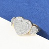 Brass Micro Pave Cubic Zirconia Open Cuff Ring for Women RJEW-F177-03GP-04-1