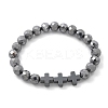 Natural Titanium Hertz Beads Stretch Bracelets for Women Men BJEW-R015-01-4