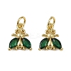 Brass Micro Pave Cubic Zirconia Pendants KK-I358-048G-1