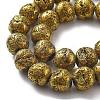 Electroplated Natural Lava Rock Beads Strands G-A251-D01-01C-3