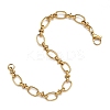 Ion Plating(IP) 304 Stainless Steel Bowknot & Oval Link Chain Bracelet for Women BJEW-G669-18G-5