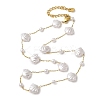 304 Stainless Steel & Plastic Pearl Link Chain Necklaces for Women NJEW-K383-04B-G-1