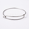 Tarnish Resistant Adjustable 304 Stainless Steel Expandable Bangle Making LS-BJEW-L604-09P-1