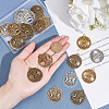 30Pcs 3 Colors Tibetan Style Hollow Alloy Pendants TIBEP-NB0001-25-3