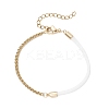 304 Stainless Steel Wheat Chains with Nylon Cord Mixed Chain Bracelets BJEW-JB13288-01-2