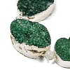 Silver Plated Dyed Oval Natural Drusy Quartz Crystal Beads Strands G-F144-02-S-3