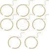 8Pcs Two Tone Handmade Brass Curb Chain Bracelet Makings KK-NB0002-63-1