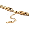 304 Stainless Steel Round Snake Chain Necklace NJEW-D043-01G-3