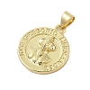 Flat Round Real 18K Gold Plated Rack Plating Brass Pendants KK-Z074-19G-03-2