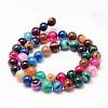 Natural Striped Agate/Banded Agate Bead Strands G-K155-A-8mm-12-2