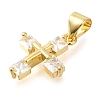 Brass Pave Clear Cubic Zirconia Pendants KK-M101-05G-08-2