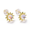 925 Sterling Silver Sunflower Stud Earring Findings LS-EJEW-M202-03G-1