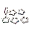 Rack Plating Star Brass Cubic Zirconia Open Cuff Rings for Women RJEW-S242-02P-A-1
