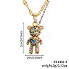 Fashionable Brass Colorful Cubic Zirconia Cartoon Bear Pendant Necklaces LS-EZ0121-1-1