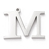 Tarnish Resistant 304 Stainless Steel Letter Pendant Rhinestone Settings STAS-J028-01M-2