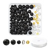 76Pcs Natural Lava Rock Round Beads for DIY Bracelet Making DIY-FS0002-01-1