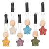 6Pcs 6 Colors Star Wood & Lava Rock Felt Car Air Vent Clips HJEW-DR00042-1